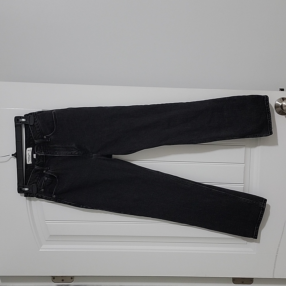 Abercrombie & Fitch ultra high rise ankle straight jeans Washed Gray/black SZ 25